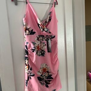 Pink floral summer dress